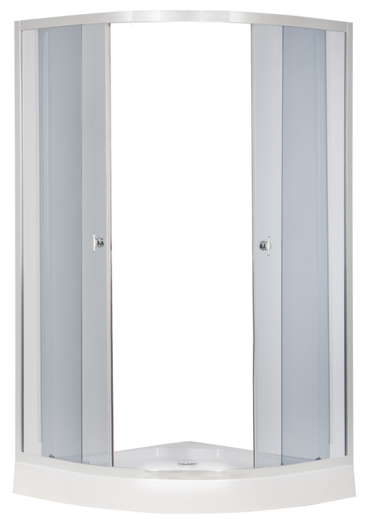  Угловая открытая душевая кабина Erlit ER 0609-C4 размером 90 на 90 см. и высотой 190 см. с поддоном в форме четверти круга 